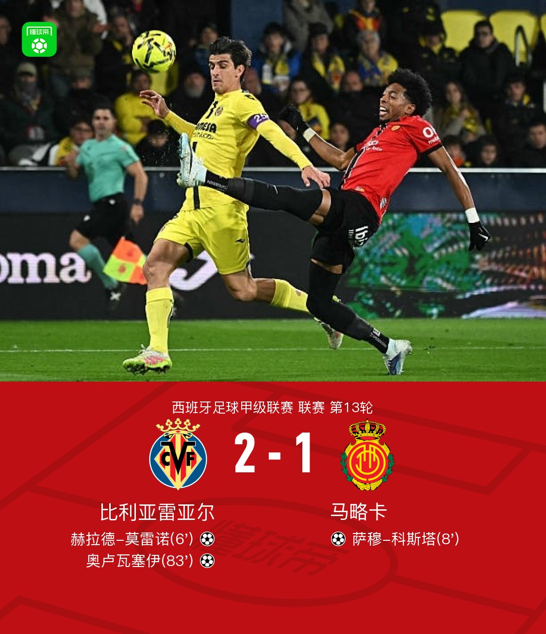 比利亚雷亚尔战平，失去追赶机会！